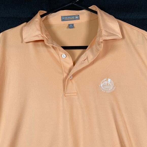 Peter Millar Mens Shirt Orange Short Sleeve Summer Crown Comfort Polo Stretch M - Picture 2 of 13